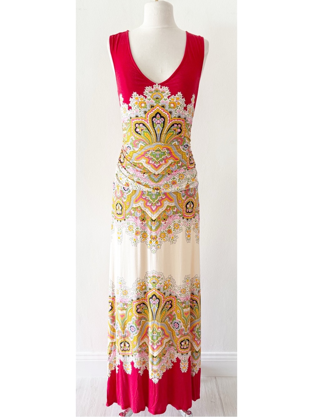 Plenty by Tracy Reese Anthropologie Boteh Cross Back Maxi Dress Size Medium - Picture 11 of 11